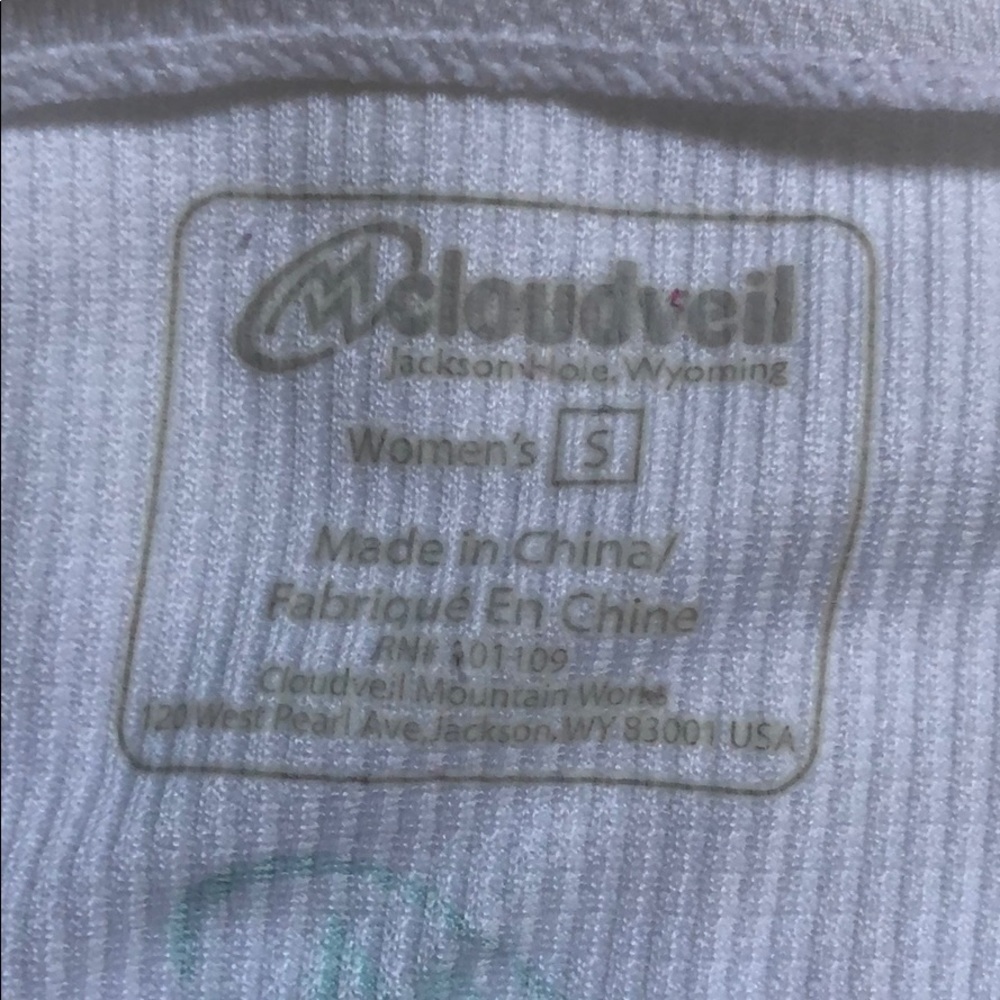 Cloud veil white & teal t-shirt Top. - Picture 3 of 5